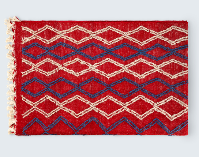 Red White & Blue Hand Made Rug