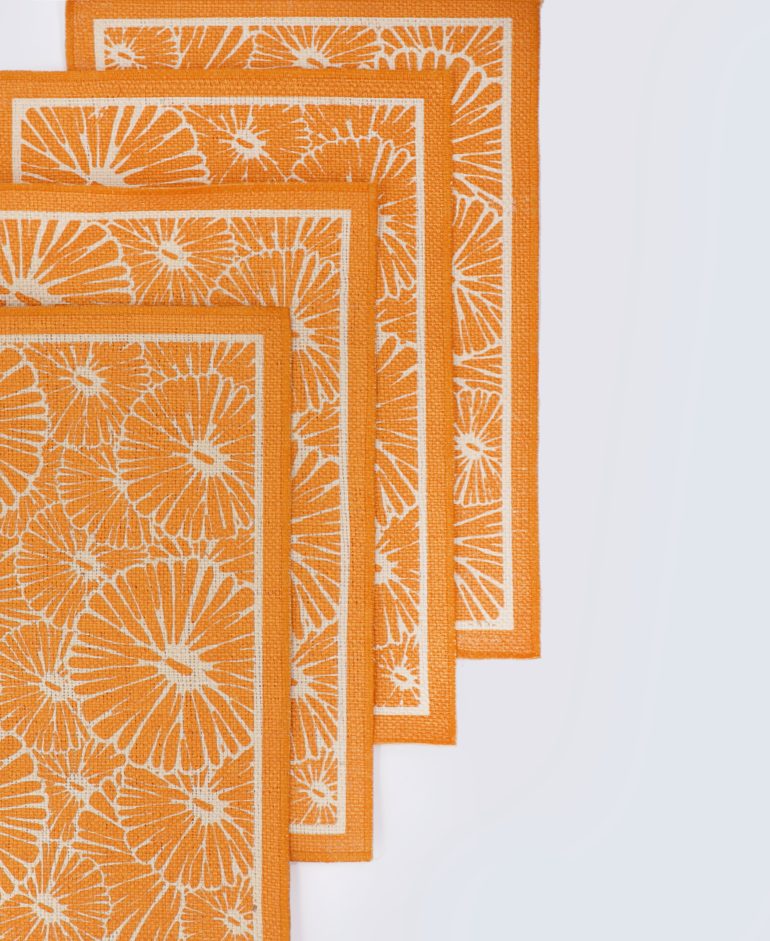 Orange & White Place Mat