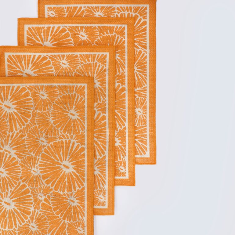 Orange & White Place Mat